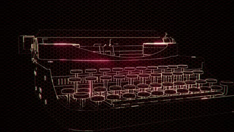 hologram-of-retro-typewriter-in-the-dark